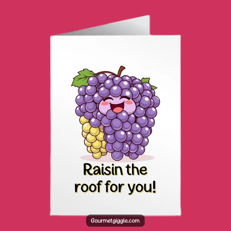 Free Printable Congrats Card: Wiggling Grapes Celebrate with Bouncing, Hilarious Downloadable Cheer