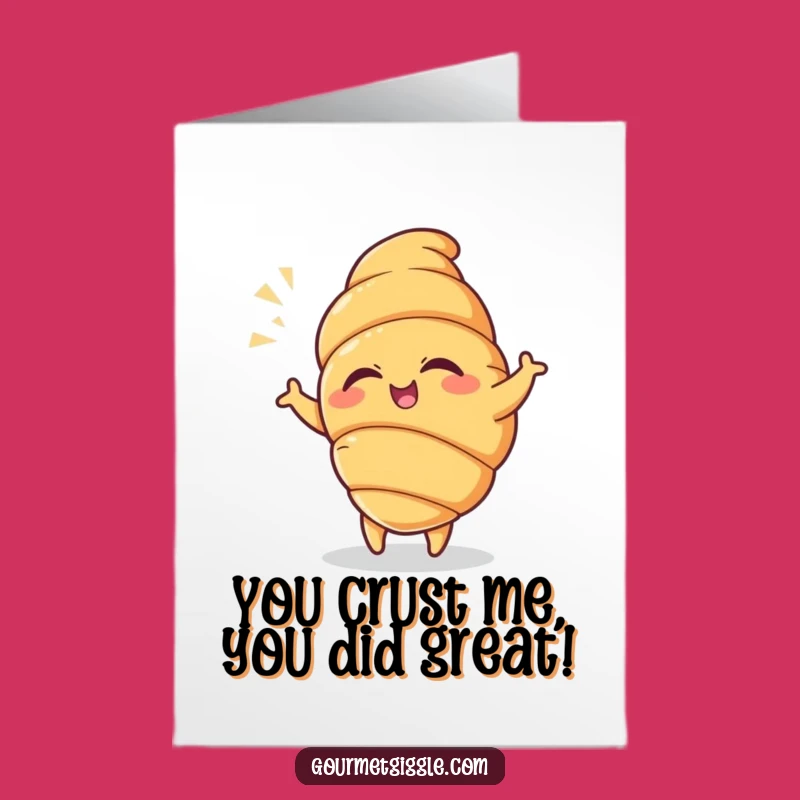 Free Printable Winking Croissant Congrats Card: Funny Downloadable Flourish for Success!