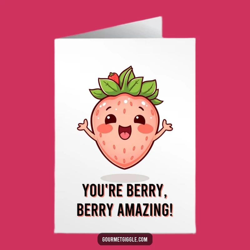 Free Printable Congrats: Joyful Strawberry Card Funny Downloadable Gift