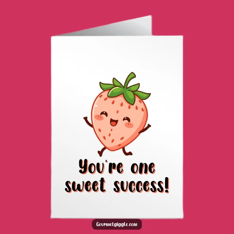 Free Printable Congrats Card: Dancing Strawberry Celebration - Funny Downloadable Joy