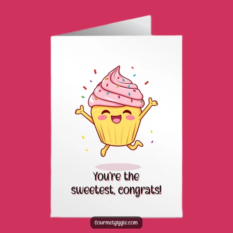 Free Printable Cheerful Cupcake Congrats Card: Sweet Downloadable Gift for Big News