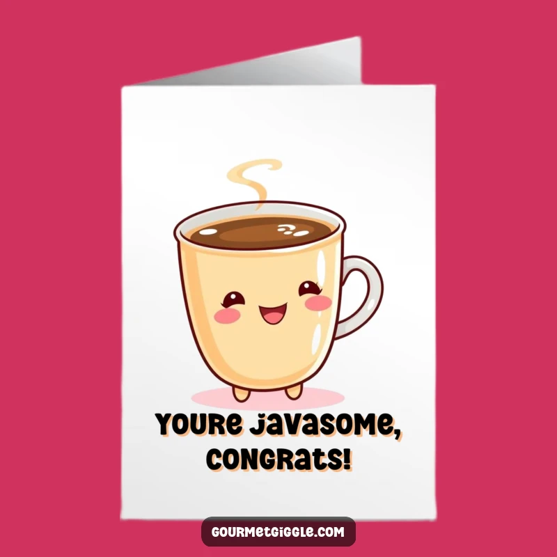 Free Printable Congrats Card: Coffee Cup Twirling, Celebratory Downloadable