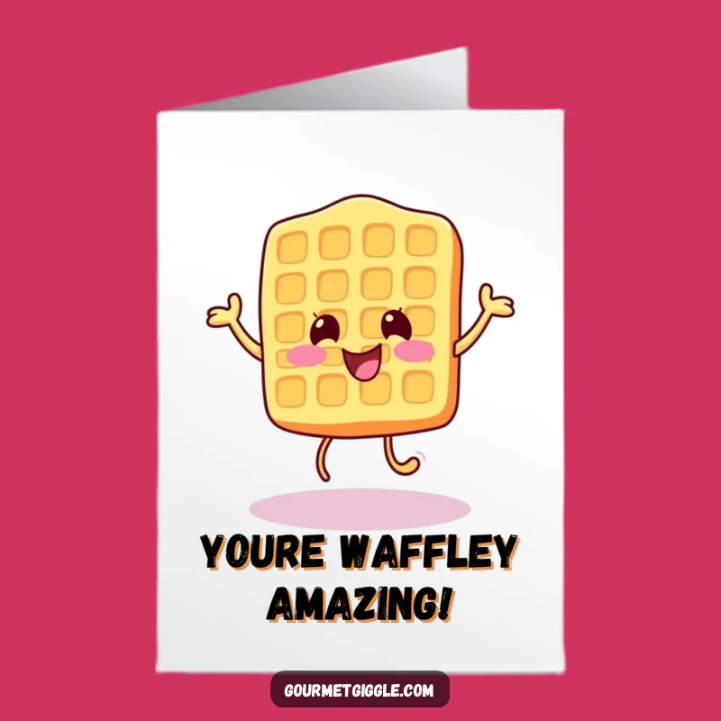 Free Printable Congrats Card: Cheerful Waffle Bounce - Funny Downloadable