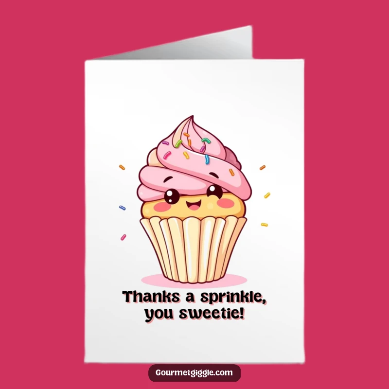 Free Printable Thank You Card: Cupcake Giggles Gratitude Downloadable Gift