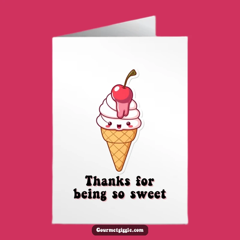 Free Printable Thank You Card Ice Cream - Sweet Thanks Downloadable Gift