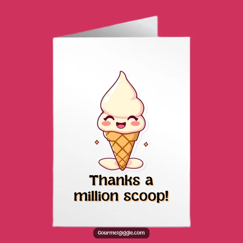 Free Printable Thank You Card: Melting Ice Cream Cone - Funny Downloadable Gift