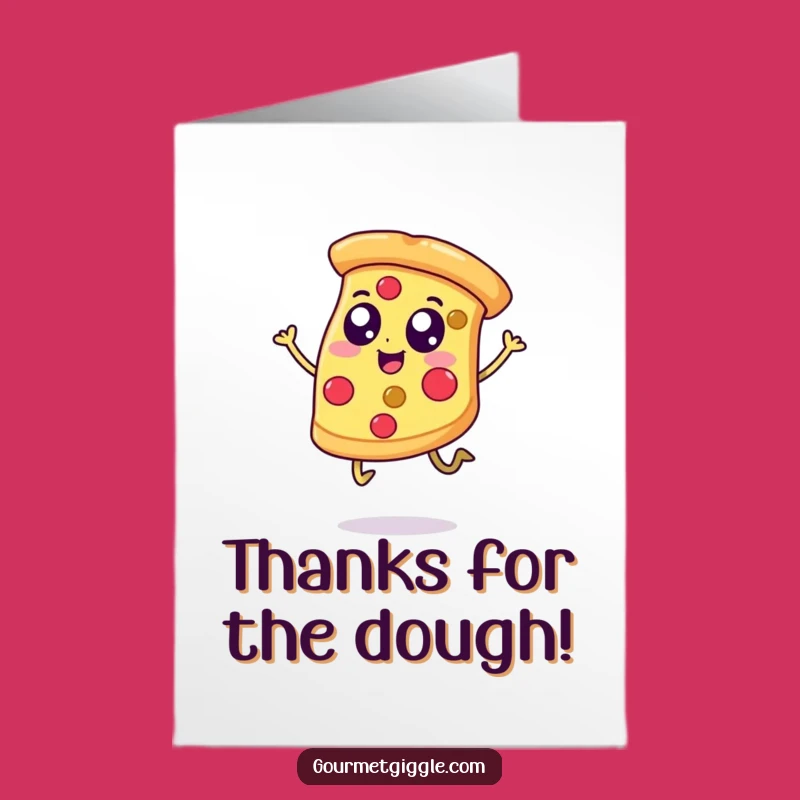 Free Printable Thank You Card: Pizza Expresses Gratitude with a Jump