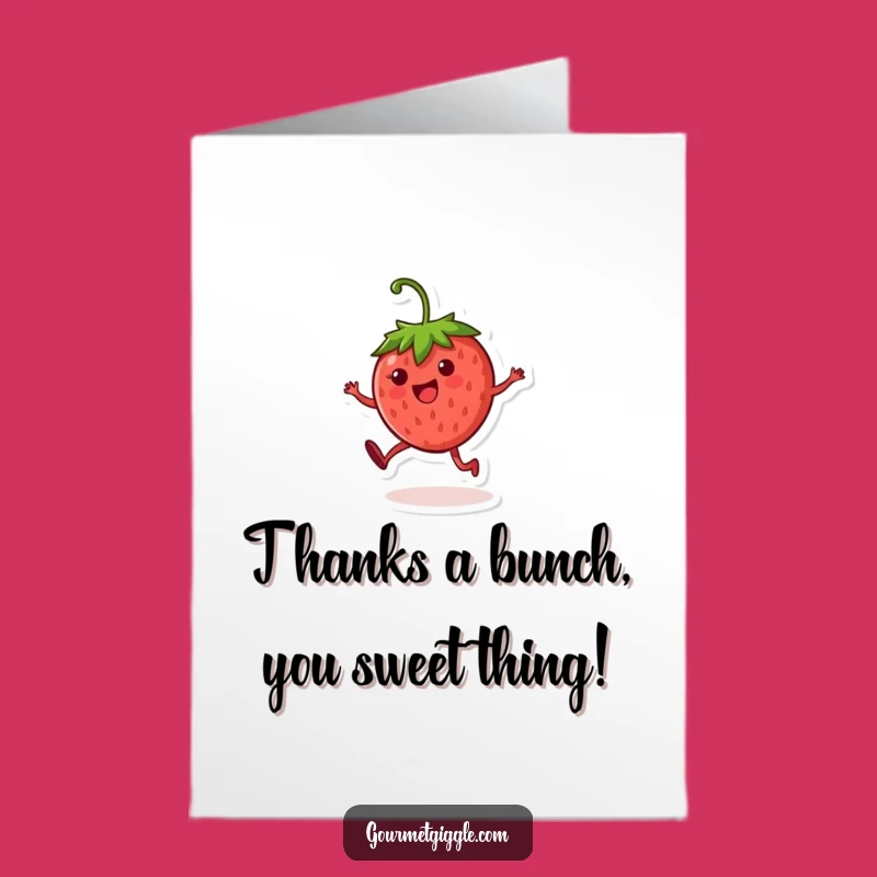 Free Printable Thank You Card: Strawberry Cartwheel Gratitude Downloadable Gift