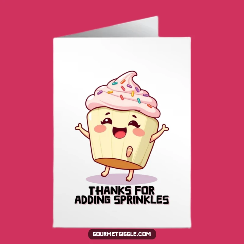 Free Printable Thank You Cupcake Card: Cartwheeling Treat - Funny Downloadable
