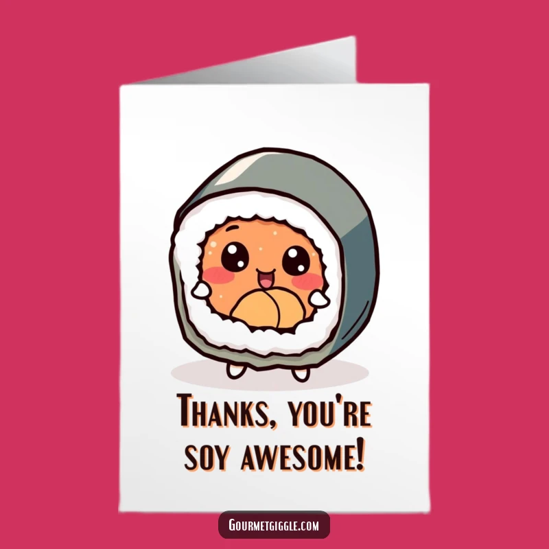 Free Printable Thank You: Dancing Sushi Card Funny Downloadable Gift