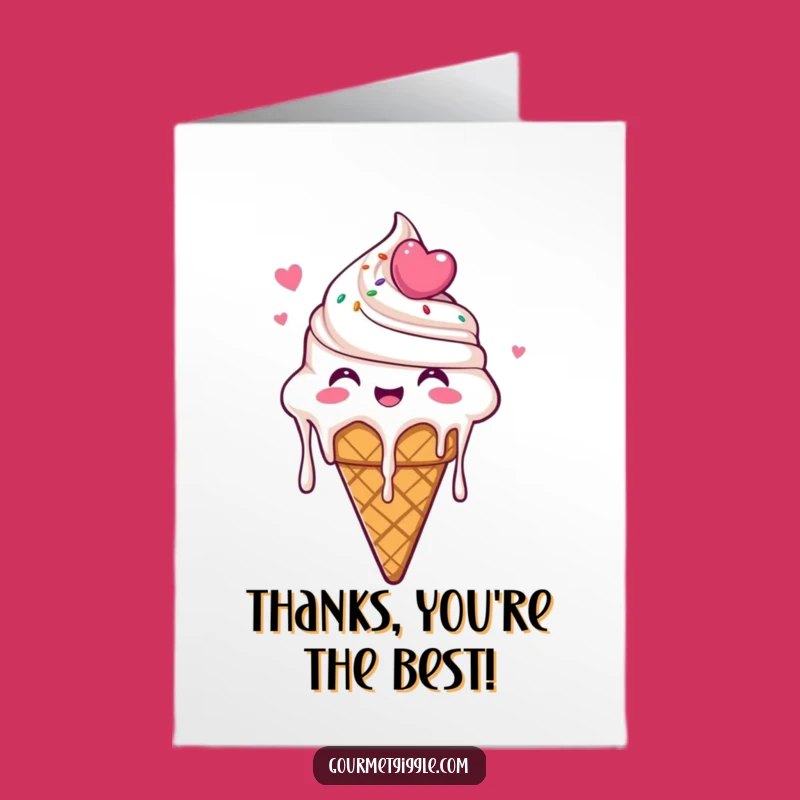 Free Printable Thank You Ice Cream Card: Funny Melting Joy Downloadable Gift