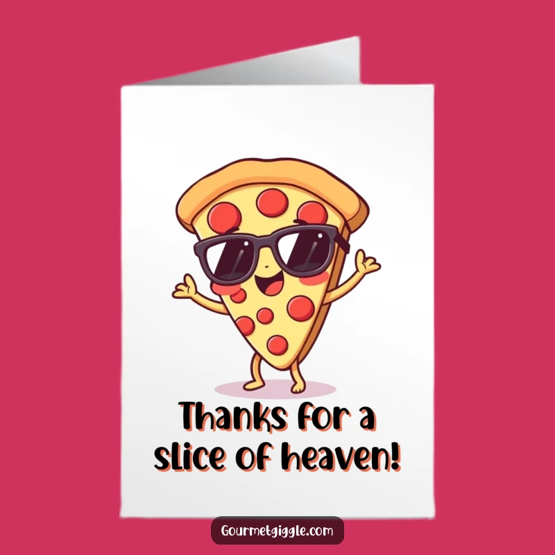 Free Printable Thank You Card: Pizza Dance of Gratitude, Funny Downloadable Thanks
