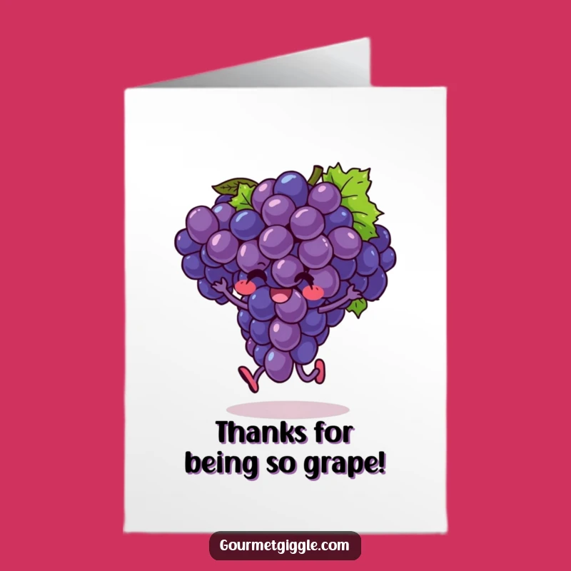 Free Printable Thank You Card: Hopping Grapes, Funny Downloadable Gift