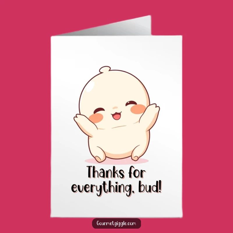 Free Printable Thank You Card: Chubby Dumpling Tumble - Funny Downloadable Gift