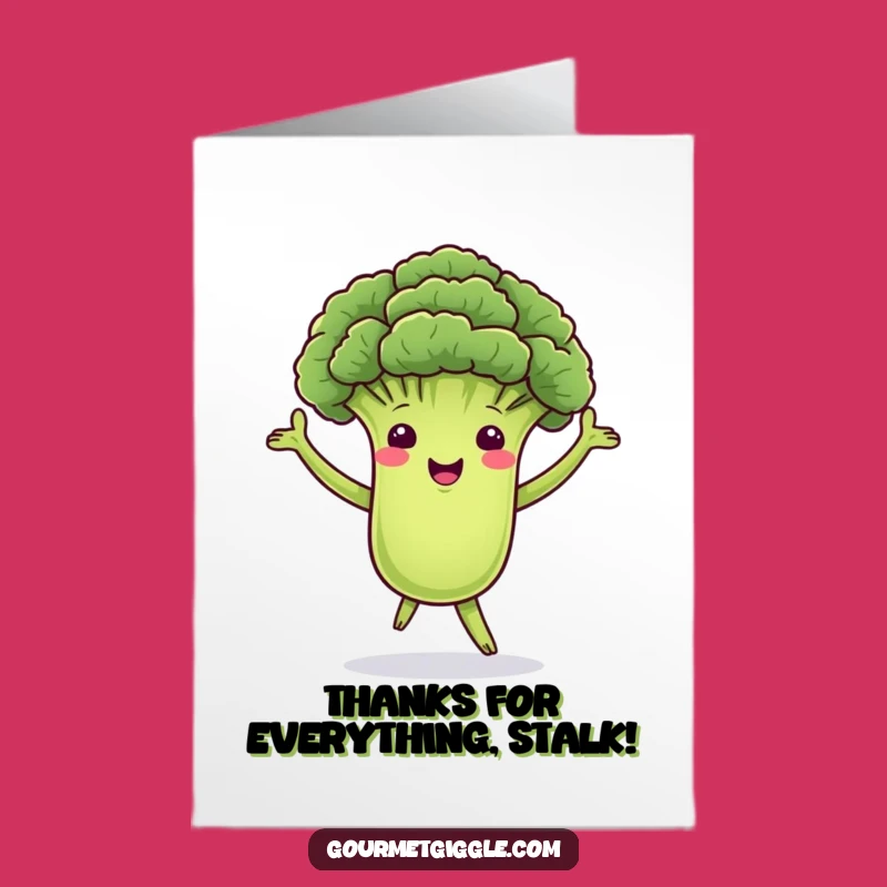 Free Printable Thank You Card: Dancing Broccoli Offers Verdant Gratitude
