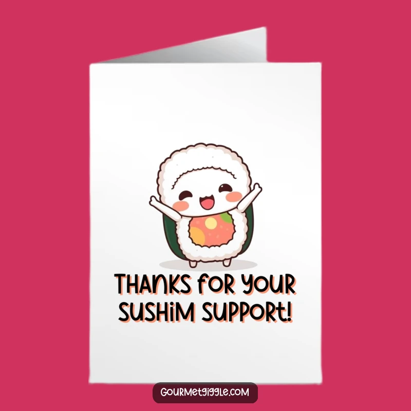 Free Printable Sushi Thank You Card: Bowing Roll Downloadable Gift