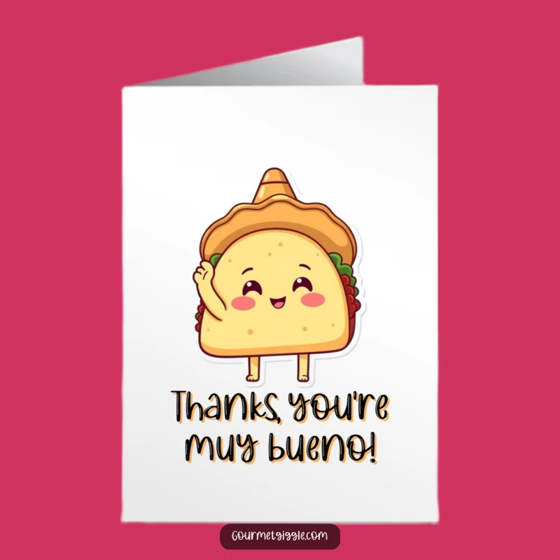 Free Printable Thank You Taco Card: Funny Fiesta Gratitude Downloadable Gift