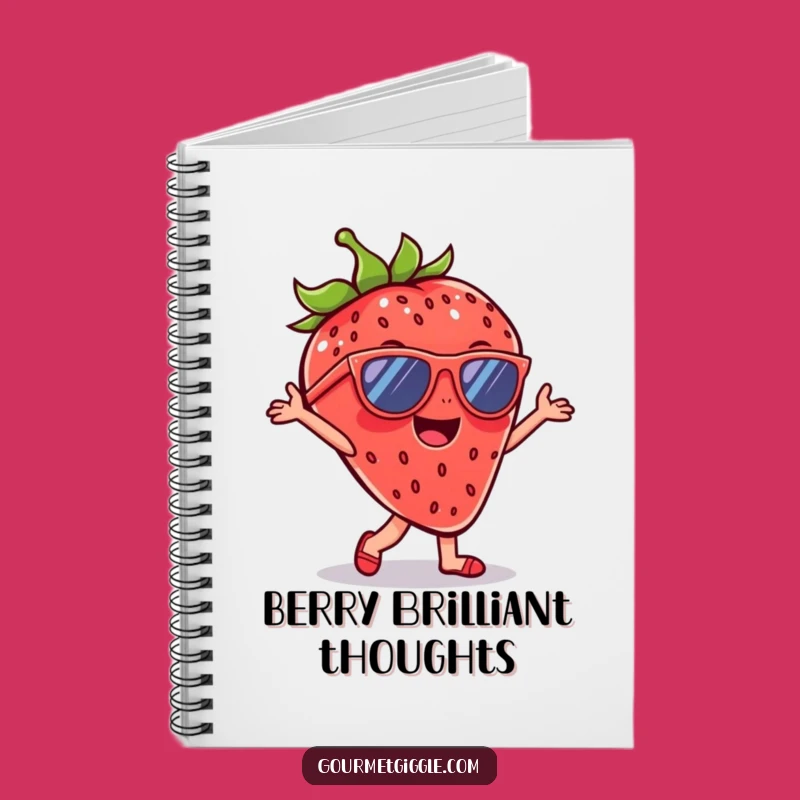 Funny Strawberry Sunglasses Notebook - Cheerful Dancer Pages, Fun Funny Journal Gift