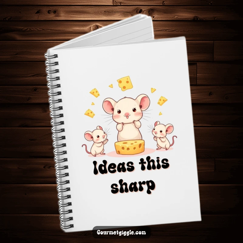 Funny Cheese Juggling Mice Notebook: A cheerful cheese character juggles small mice, inspiring creativity and laughter on every page.