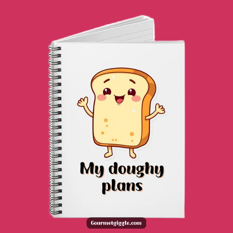Funny Waving Bread Loaf Notebook - Journal for Playful Thoughts & Baked Ideas