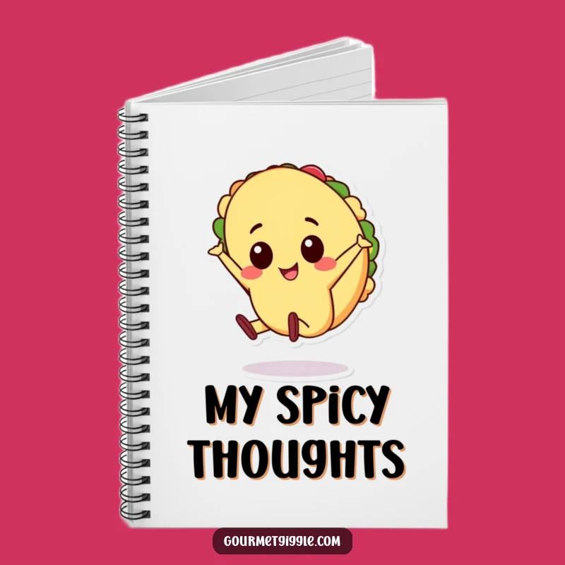 Funny Taco Cartwheel Notebook, Cheerful Food Journal, Great Funny Gift Stationery
