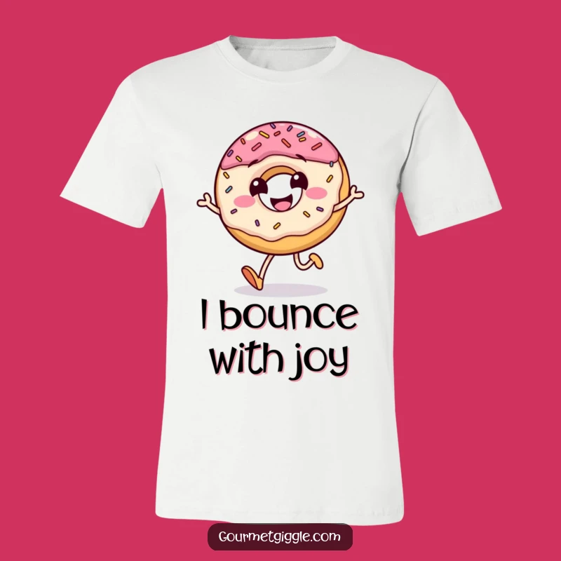 Funny Donut T-Shirt: Sprinkles Jumping Grinning Sweet Foodie Tee