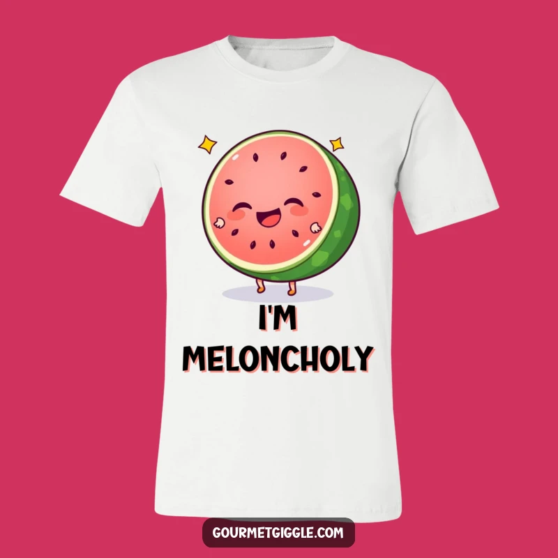 Funny Watermelon Cartwheel T-Shirt: Giggling Slice with Star Seeds