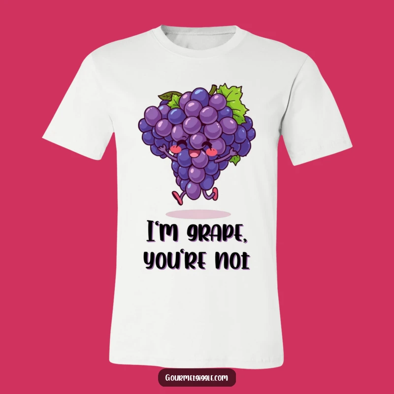 Funny Hopping Grapes T-Shirt: Exuberant Fruit Tee, Great Funny Gift