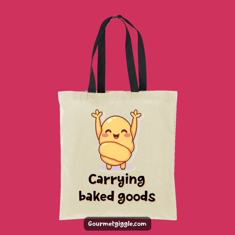 Funny Croissant Cheer Tote Bag: Carry Your Happy Pastry