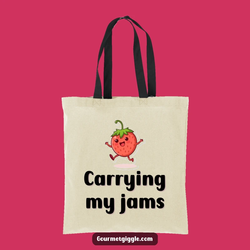 Funny Strawberry Cartwheel Tote Bag: Carry Your Fun with This Cheerful Character