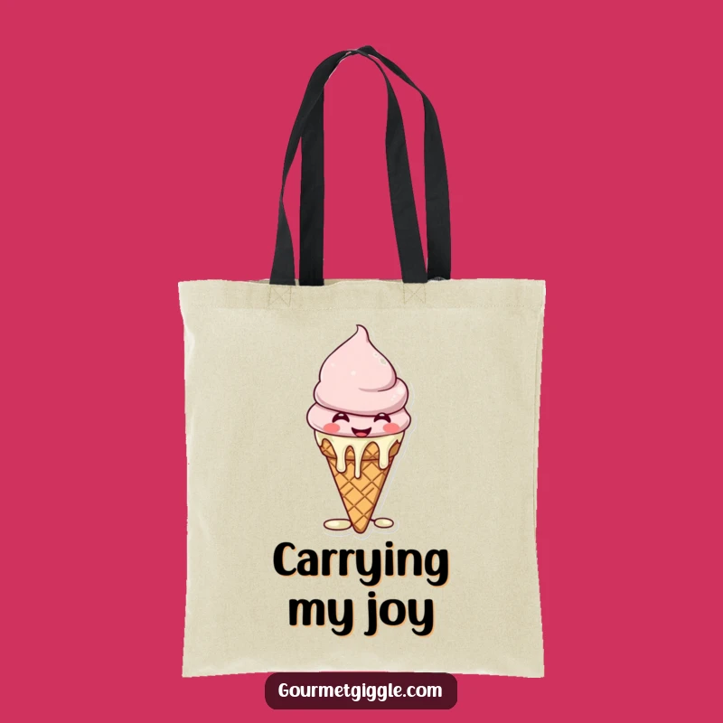 Funny Ice Cream Tote Bag - Giggling Treat Holder, Dessert Fun Funny Gift