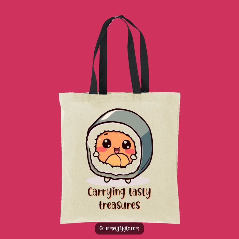 Funny Dancing Sushi Roll Tote Bag - Playful Foodie Carryall for Everyday
