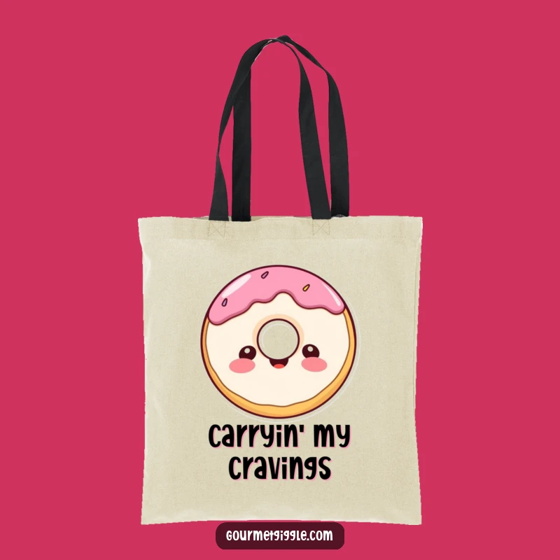 Funny Donut Smile Tote Bag: Cheerful Character for Sweet Errands