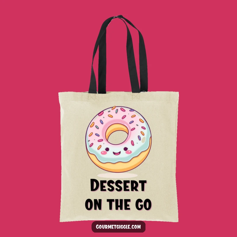 Funny Smiling Donut Tote Bag, Carry Your Essentials with a Sprinkle of Fun