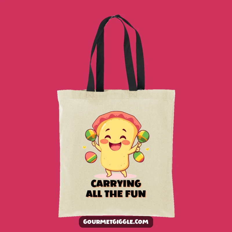 Funny Taco Juggling Tote Bag: Giddy Fiesta Player, Hilarious Foodie Accessory