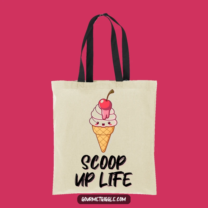 Funny Melting Ice Cream Tote Bag: Delighted Cone for Sweet Errands