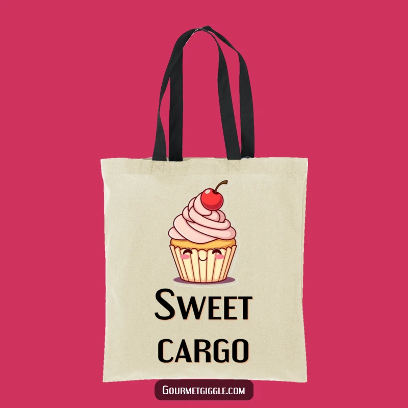 Funny Cheerful Cupcake Tote Bag: Sweet Style, Hat Tip, Perfect Funny Gift