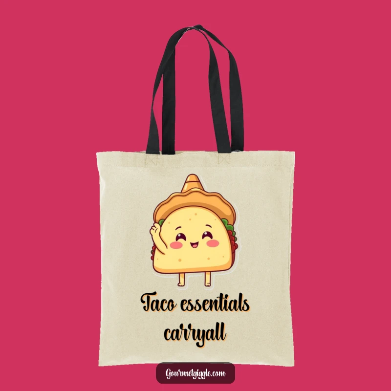 Funny Taco Sombrero Tote Bag - Happy Taco Tapping Shell, Chic Funny Shopping Gift